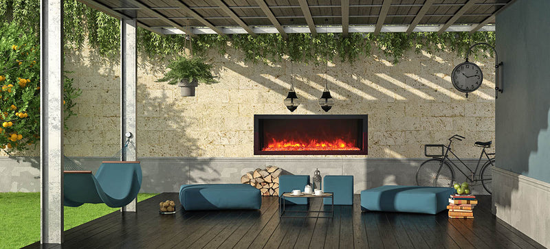 Remii 102735-XS Extra Slim 35 inch Built-in Indoor Outdoor Electric Fireplace