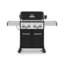 Broil King Baron 490 Pro 57" 4-Burner Gas Grill with Side Burner & Rotisserie Kit – Black Finish