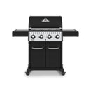 Broil King 57" Crown 420 4-Burner Black Gas Grill with Cast Iron Grids & Drop-Down Shelves
