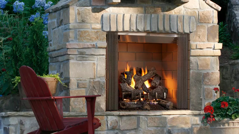Majestic Outdoor Wood Burning Fireplace 42" Castlewood Traditional