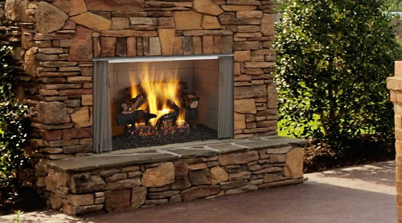 Majestic Outdoor Wood Burning Fireplace 42" Villawood Traditional