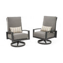 The Outdoor GreatRoom Company Lyndale Highback Swivel Rocking Chairs – Set of 2 in Cast Slate Sunbrella®