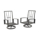 The Outdoor GreatRoom Company Lyndale Highback Swivel Rocking Chairs – Set of 2 in Cast Slate Sunbrella®