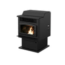 Ventis 25" EPA-Certified Black Pellet Stove with Pedestal – 80 lb Hopper Capacity