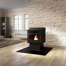 Ventis 25" EPA-Certified Black Pellet Stove with Pedestal – 80 lb Hopper Capacity