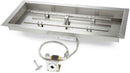 HPC Fire 30" Rectangle SS Bowl Fire Pit Insert – Match Lit with Flex Line (LP) MLFPKPK30X12-H-FLEX-LP