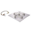 HPC Fire Match Lit Fire Pit Insert – 36" Square Flat SST Torpedo 5 Spoke