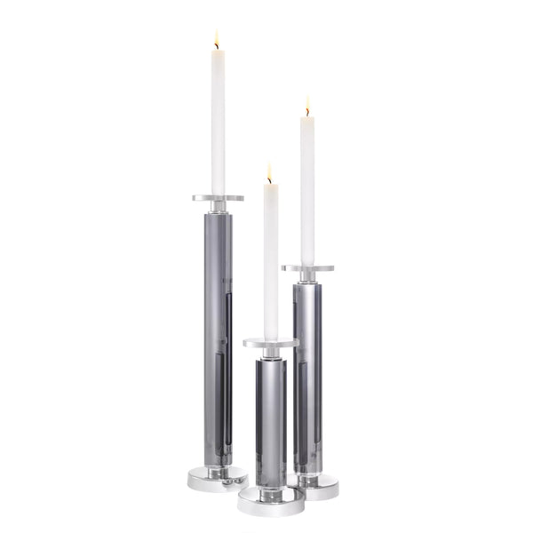 Smoke Crystal Glass Candle Holder (Set of 3) | Eichholtz Chapman