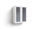 Home Grey Two Glass Door Wall Cabinet