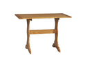Wooden Rectangular Table With Sleek Curved Pedestal Style Feet, Brown