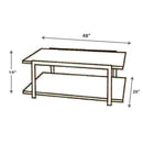 Metal Framed Table Set With Tempered Glass Top And Lower Shelf, Set Of Three, Black And Silver