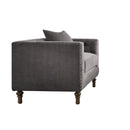 Fabric Upholstered Wooden Sofa Chair With Nail Head Trim, Gray - BM218559