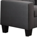 Fabric Upholstered Wooden Loveseat With Tufted Seat And Backrest, Gray