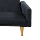 Fabric Adjustable Sofa With Chevron Pattern And Splayed Legs, Black