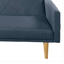 Fabric Adjustable Sofa With Chevron Pattern And Splayed Legs, Navy Blue - BM232616