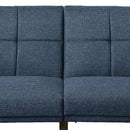 Fabric Adjustable Sofa With Square Tufted Back, Blue