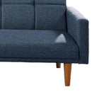 Fabric Adjustable Sofa With Square Tufted Back, Blue