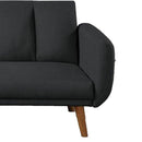 Adjustable Upholstered Sofa With Track Armrests And Angled Legs, Gray