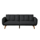 Adjustable Upholstered Sofa With Track Armrests And Angled Legs, Gray