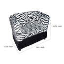 Sofa Pet Bed With Zebra Print Fabric And Storage, White And Black