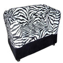 Sofa Pet Bed With Zebra Print Fabric And Storage, White And Black