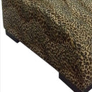 Pet Furniture With Leopard Print Fabric And Block Feet, Black And Yellow