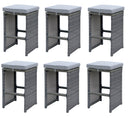 Vinson Contemporary Padded Patio Bar Stools (Set of 6)