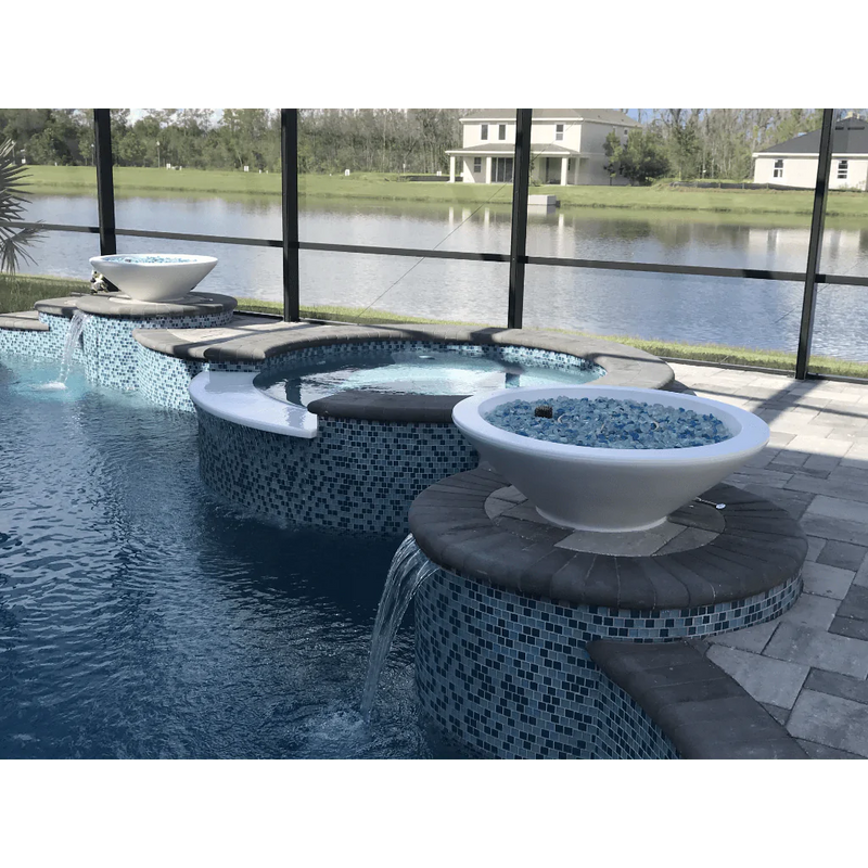 The Outdoor Plus - Cazo GFRC pool fire bowls