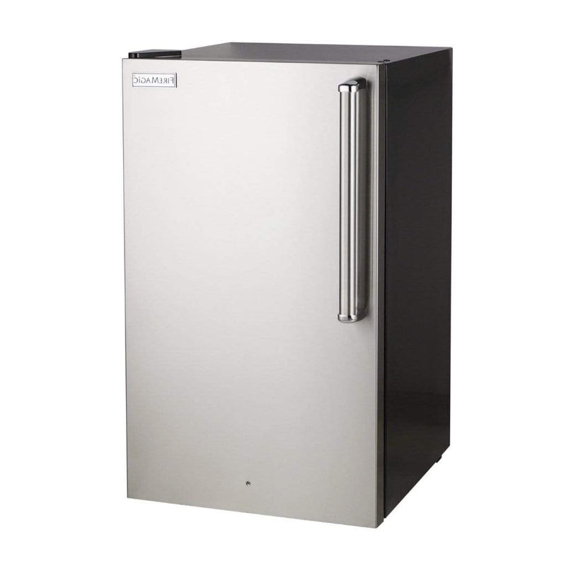 Fire Magic - 20" 3598-DR/L Premium Compact Refrigerator w/ Stainless Steel Premium Door & Black Cabinet