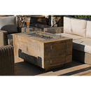 The Outdoor Plus - Catalina GFRC Wood Grain Concrete Rectangle Gas Fire Pit 108" | white rectangle fire pit table