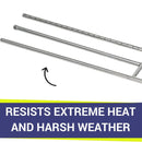 American Fire Glass 48" x 8" Stainless Steel H-Style Burner - Natural Gas