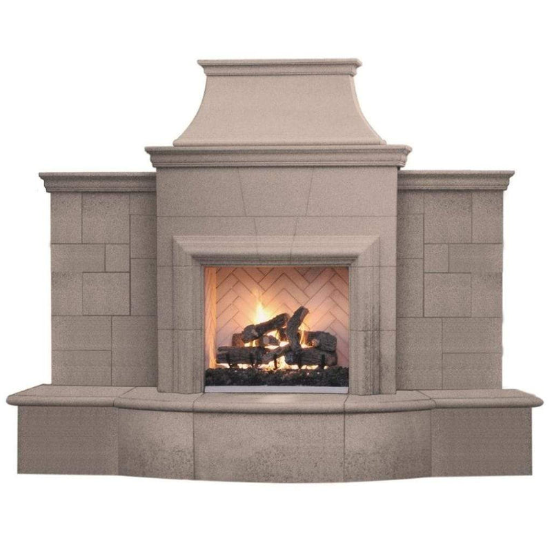 American Fyre Designs 127 Inch GFRC Grand Petite Cordova Vented Gas Fireplace with Extended Bullnose Hearth