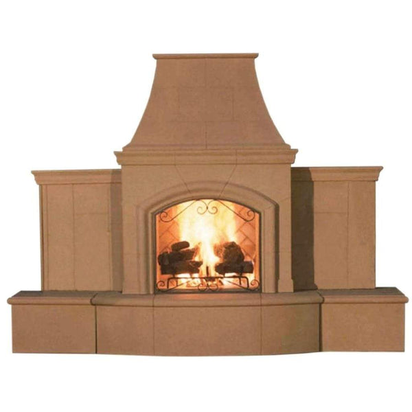American Fyre Designs 113 Inch Grand Phoenix Ventless Gas Fireplace with Extended Bullnose Hearth