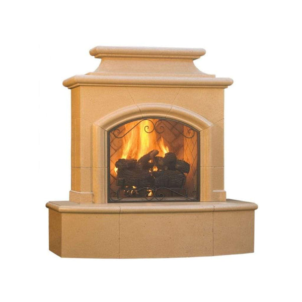 American Fyre Design | 65" Mariposa Vent Free Gas Fireplace with 113” Extended Bullnose Hearth
