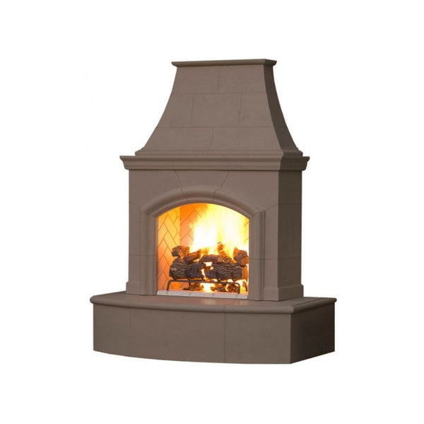 American Fyre Designs Phoenix ANSI Certified Vented 65 Inch Gas Fireplace with Corner Square Edge Hearth