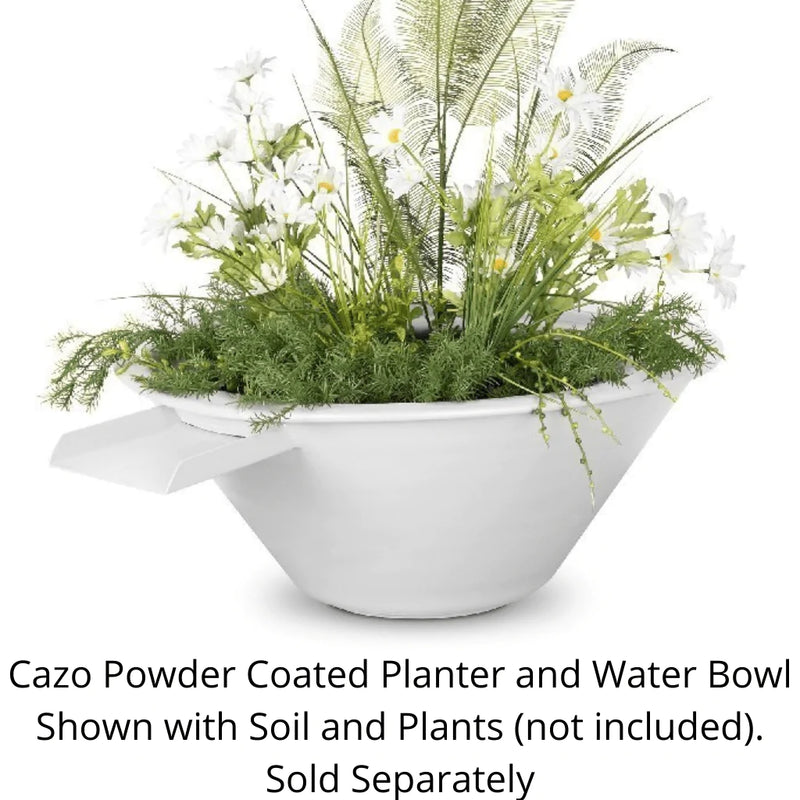 The Outdoor Plus - Cazo Powder Coated Steel Round Planter & Water Bowl