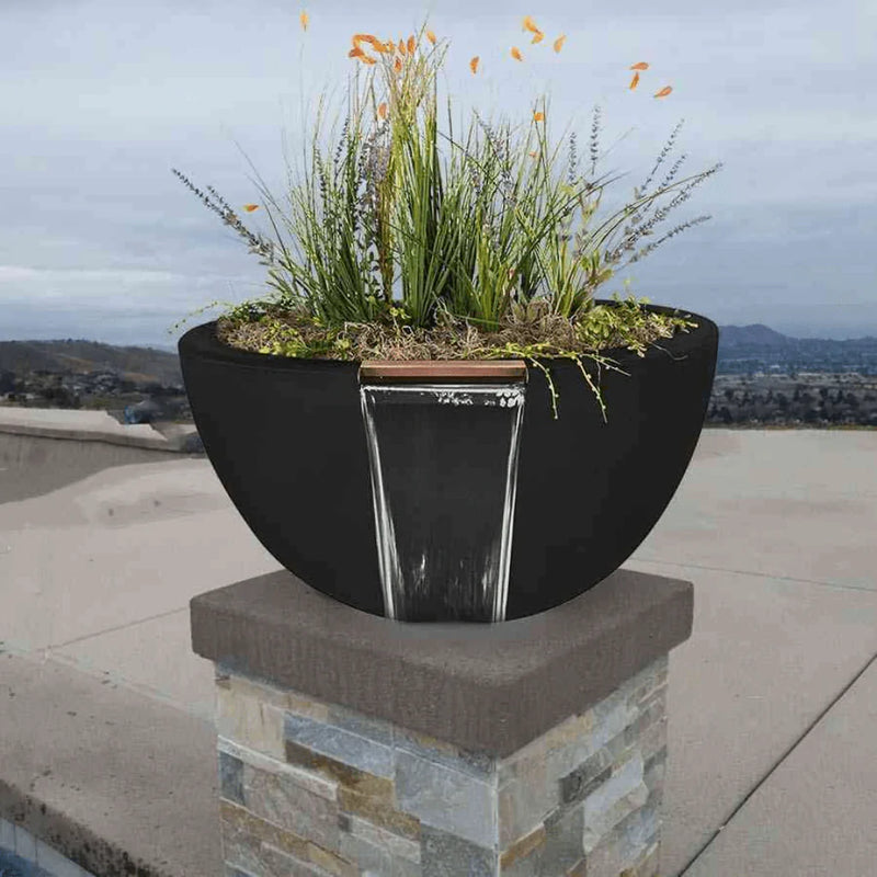 The Outdoor Plus - Luna GFRC Concrete Round Planter and Water Bowl