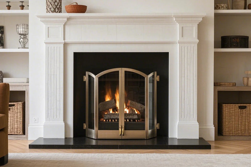 Gas Fireplace with Glass Doors