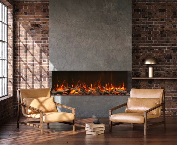 Contemporary wood fireplace