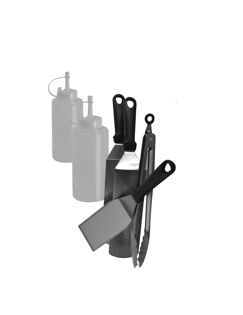 Le Griddle Stainless Steel Starter Kit with Spatulas, Tongs & Bottles