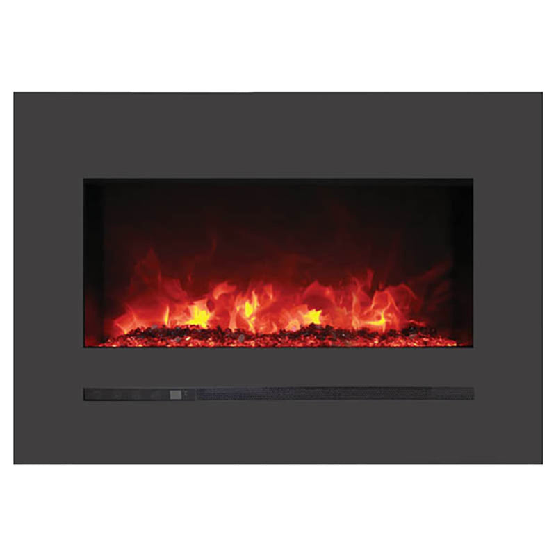 Sierra Flame by Amantii - 34" Wall Mount/Flush Mount Electric Fireplace with Deep Charcoal Colored Steel Surround