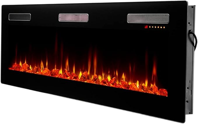 Astria Plexus - 60 inch Electric Fireplaces, Radiant, Front View