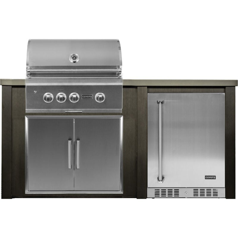 Haven Outdoor 72" Aluminum Kitchen Island with 24-Inch Refrigerator Space & Weather-Resistant Finish

