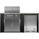 Haven Outdoor 72" Aluminum Kitchen Island with 24-Inch Refrigerator Space & Weather-Resistant Finish

