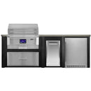 Haven 96-Inch Outdoor Kitchen Island with 36" Pellet Grill, Refrigerator, Smart Feed & Storage Drawer