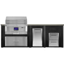 Haven 96-Inch Outdoor Kitchen Island with 36" Pellet Grill, Smart Drop Feed, Trash Drawer & 2 Drawer Cabinet