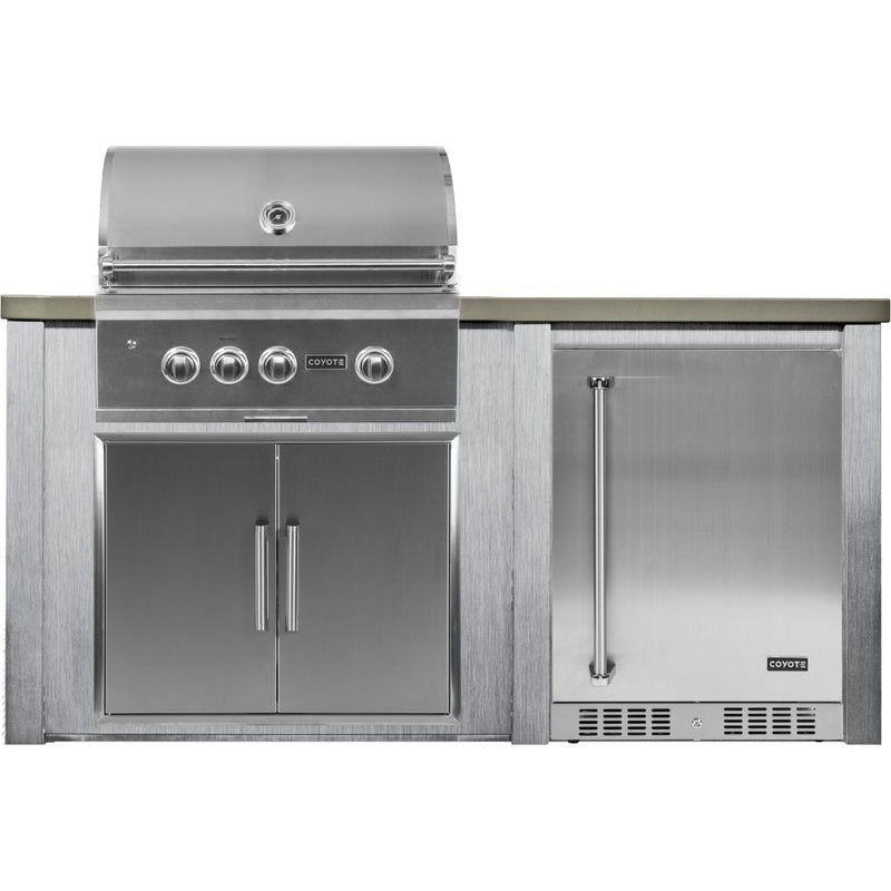Haven Outdoor 72" Aluminum Kitchen Island with 24-Inch Refrigerator Space & Weather-Resistant Finish

