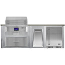 Haven 96-Inch Outdoor Kitchen Island with 36" Pellet Grill, Refrigerator, Smart Feed & Storage Drawer