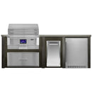 Haven 96-Inch Outdoor Kitchen Island with 36" Pellet Grill, Refrigerator, Smart Feed & Storage Drawer