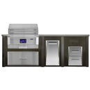 Haven 96-Inch Outdoor Kitchen Island with 36" Pellet Grill, Smart Drop Feed, Trash Drawer & 2 Drawer Cabinet